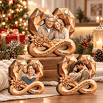 Personalised 3D-Style Art Photo Infinity Rose Layered Wooden Decoration with Name Year and Text  Anniversary Christmas Gift for Couple Husband Wife 3