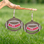 Personalized Football Shape Wooden Earrings with Text Dainty Jewelry Game Day Birthday Gift for Football Mom Lover