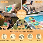 Toalla de playa absorbente personalizada con nombre y letras de garabatos coloridos regalo de vacaciones de verano y fiesta para mujeres y niñas 9