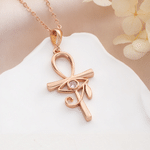 Personalised Eye of Ra Ankh Cross Sterling Silver Necklace with Birthstone Dainty Family Jewellery Birthday Anniversary Gift for Women 6