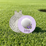 Personalised Birth Flower Plaid Striped Golf-Themed Magnetic Hat Clip with Name Birthday Gift for Golfers Family Friends 7