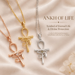 Personalised Eye of Ra Ankh Cross Sterling Silver Necklace with Birthstone Dainty Family Jewellery Birthday Anniversary Gift for Women 7