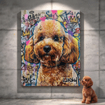 Láminas personalizadas en lienzo con fotos de mascotas y grafitis urbanos, con nombre incluido. Decoración para el hogar. Regalo ideal para fiestas de mascotas, cumpleaños o inauguraciones de casa, para los dueños de mascotas. 1