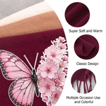 Personalised Birth Flower Butterfly Soft Warm Tassel Scarf with Name Birthday Anniversary Gift for Mum Friend Woman 7