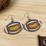 Personalized Football Shape Wooden Earrings with Text Dainty Jewelry Game Day Birthday Gift for Football Mom Lover