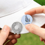 Personalised Birth Flower Plaid Striped Golf-Themed Magnetic Hat Clip with Name Birthday Gift for Golfers Family Friends 3