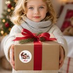 Pegatinas personalizadas de gorros navideños, renos, conejitos, Papá Noel y muñecos de nieve; etiquetas para regalos con iniciales y nombre; regalo navideño festivo para la familia y los niños 3