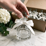 Personalized Cross Refillable Holy Water Glass Bottle with Name Date and White Bow Ribbon Baby Shower Baptism Gift for Newborn 6