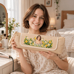 Sac de rangement portable pour tige chauffante, personnalisé avec une fleur de naissance et un personnage de dessin animé, avec prénom – Accessoires de voyage – Cadeau de Noël pour femme 4