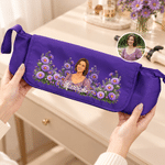 Sac de rangement portable pour tige chauffante, personnalisé avec une fleur de naissance et un personnage de dessin animé, avec prénom – Accessoires de voyage – Cadeau de Noël pour femme 5