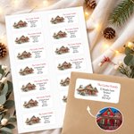 Personalized Watercolor House Portrait Return Address Labels with Title Daily Use Housewarming Gift for Family Friends 1