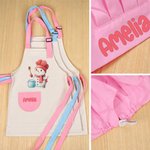 Personalized Cute Cartoon Snowman Adjustable Apron Chef Hat Storage Bag Set with Name Christmas Gift for Kid