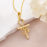 Personalised Eye of Ra Ankh Cross Sterling Silver Necklace with Birthstone Dainty Family Jewellery Birthday Anniversary Gift for Women 5