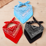 Personalized Bohemian Style Soft 100% Cotton Bandana Scarf with Embroidered Name Daily Wear Christmas Birthday Gift for Pet Owners 1