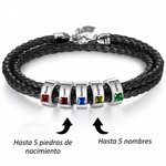 Pulsera de cuero trenzada personalizada con nombre y piedra de nacimiento - regalo de cumpleaños y ocasiones especiales para hombres y mujeres 3