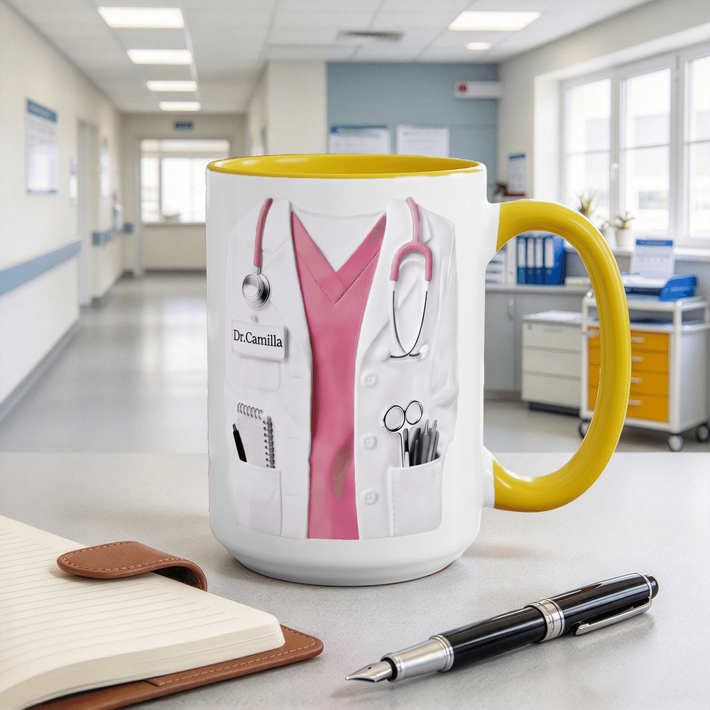 Personalised Medical Lab Coat Stethoscope Ceramic Mug with Name Graduation Office Birthday Gift for Doctor Nurse Student 4