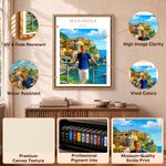 Personalised Oil Painting Poster Style Travel Photo Canvas Prints with Title Home Wall Decor Christmas Birthday Gift for Travel Lovers 10
