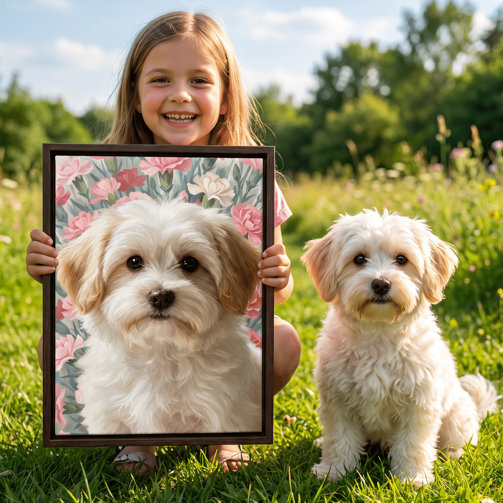Tableaux sur toile personnalisés, réalistes, à l'huile, représentant des photos d'animaux de compagnie ou des motifs floraux – Décoration d'intérieur, cadeaux pour les fêtes d'animaux de compagnie, les anniversaires ou les pendaisons de crémaillère, destinés aux propriétaires d'animaux de compagnie 3