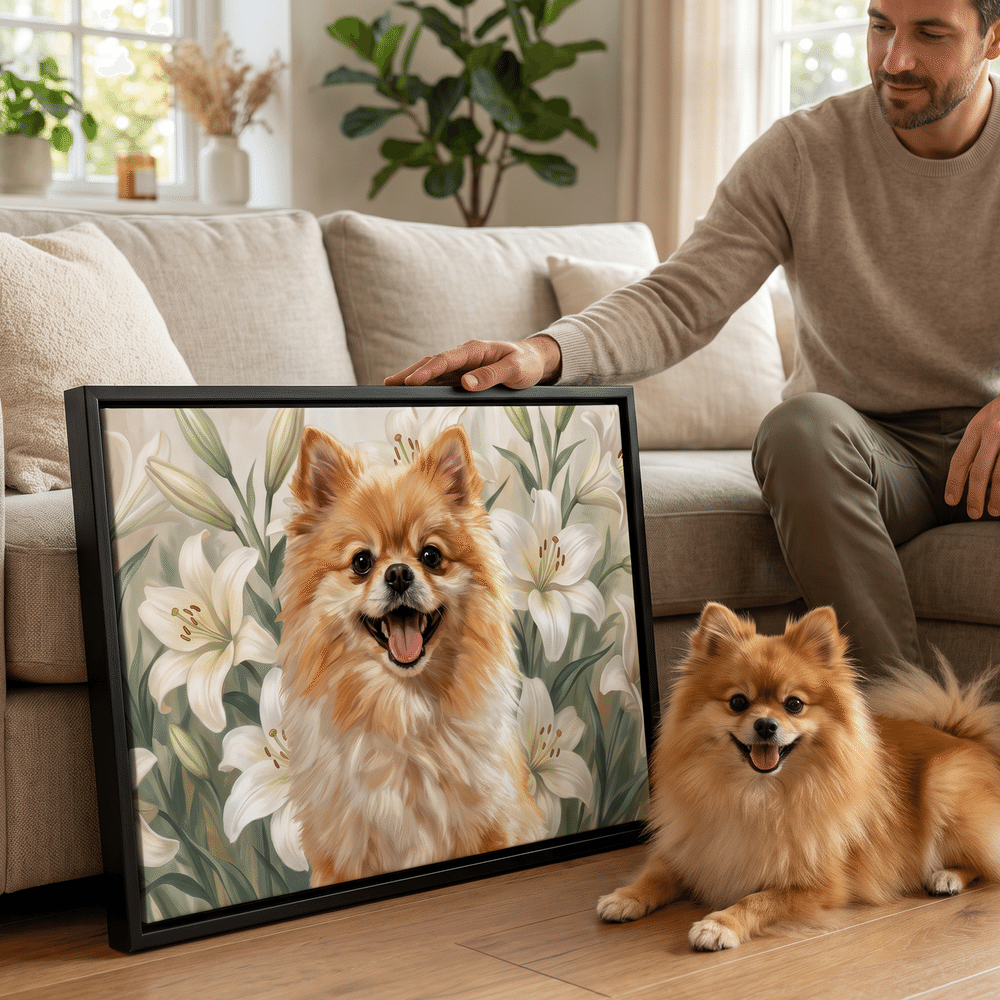 Tableaux sur toile personnalisés, réalistes, à l'huile, représentant des photos d'animaux de compagnie ou des motifs floraux – Décoration d'intérieur, cadeaux pour les fêtes d'animaux de compagnie, les anniversaires ou les pendaisons de crémaillère, destinés aux propriétaires d'animaux de compagnie 4