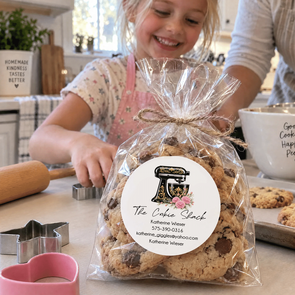 Gepersonaliseerde waterbestendige stickers voor keukenmixers met geboortebloem, tekst en winkelnaam – bakcadeau voor verjaardagen en Kerstmis, voor bakkers en bakliefhebbers 6
