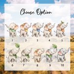 Personalised Cartoon Elephant Family Canvas Poster Framed Painting with 1-10 Names and Year Wall Decor Mother's Day Christmas Gift for Grandparents 9