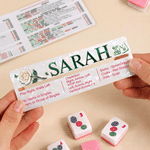 Personalized Birth Flower Butterfly Mahjong Line Reader with Name Mahjong Group Game Night Gift for Mahjong Lovers