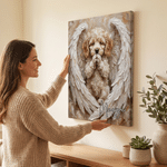Personalized Angel Wing Style Pet Photo Canvas Prints with Name Home Wall Decor Memorial Gift for Pet Owners 4