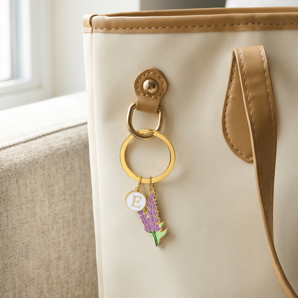 Personalised Colourful Flower Bouquet Keychain Bag Charm with Initial Daily Use Holiday Birthday Gift for Women Besties 6