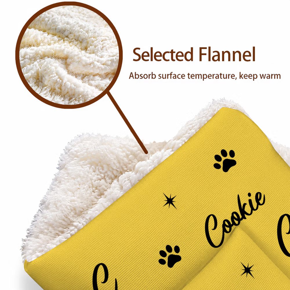 Personalised Colourful Word Cloud Soft Warm Pet Bed Mat with Name Initial and Number Birthday Christmas Gift for Pet Lovers Friends 7