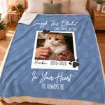 Personalized In Your Heart I'll Always Be Pet Photo Soft Throw Blanket with Name and Year Sympathy Memorial Gift for Pet Owners Dog Cat Lovers
