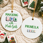 Personalized Fashion Mahjong with Mah Girls Christmas Ornament with Name and Year Home Decor Christmas Gift for Mahjong Lover Player