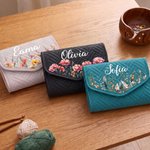 Personalized Birth Flower Crochet Hook Organizer with Name Knitting Accessories Birthday Gift for Crochet Enthusiast Mom Grandma