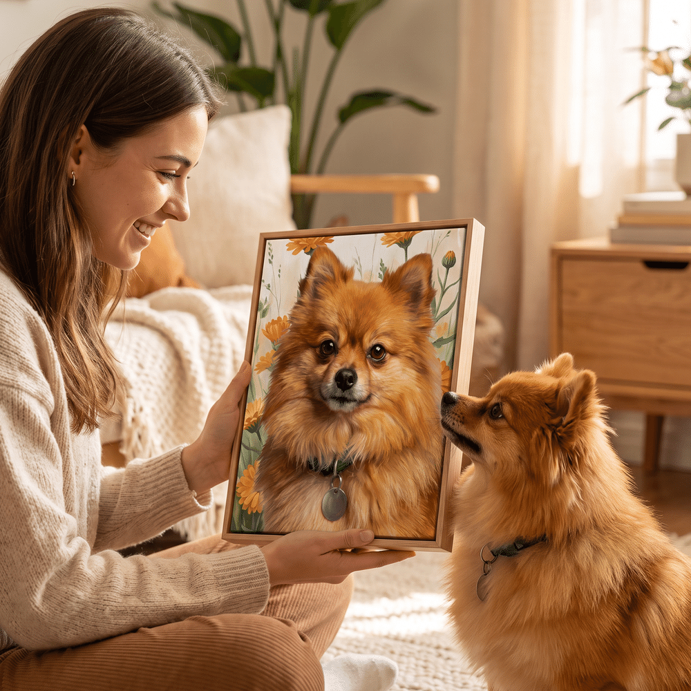 Tableaux sur toile personnalisés, réalistes, à l'huile, représentant des photos d'animaux de compagnie ou des motifs floraux – Décoration d'intérieur, cadeaux pour les fêtes d'animaux de compagnie, les anniversaires ou les pendaisons de crémaillère, destinés aux propriétaires d'animaux de compagnie 2
