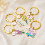 Personalised Colourful Flower Bouquet Keychain Bag Charm with Initial Daily Use Holiday Birthday Gift for Women Besties 7