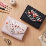 Personalized Birth Flower Crochet Hook Organizer with Name Knitting Accessories Birthday Gift for Crochet Enthusiast Mom Grandma