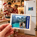Aimant de réfrigérateur personnalisé avec photo de voyage et texte – Cadeau de Noël ou d'anniversaire pour la famille et les amis 6