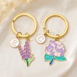 Personalised Colourful Flower Bouquet Keychain Bag Charm with Initial Daily Use Holiday Birthday Gift for Women Besties 3