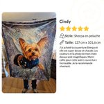 Couverture douce personnalisée avec photo et nom - Effet peinture à l'huile - Cadeau d'anniversaire pour amoureux des animaux 17