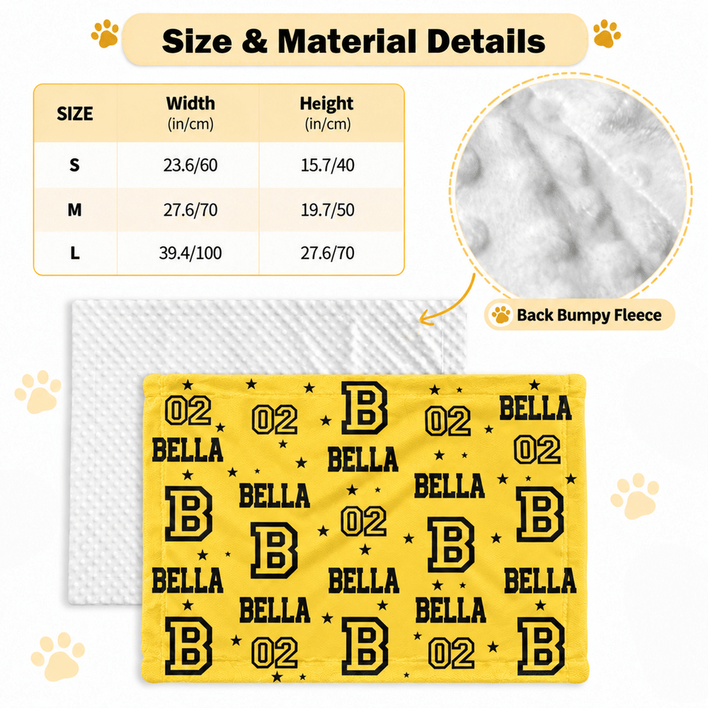 Personalized Word Cloud Star Paw Print Soft Pet Blanket with Initial Name and Number Daily Use Pet Party Birthday Gift for Pet Owners Lovers 7