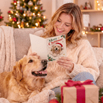 Personalized Holly Merry Christmas 3D-Effect Artwork Pet Photo Greeting Card with Name and Text Christmas Gift for Friends Family 3