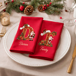 Personalised Santa Claus Santa Hat Initial Christmas Red Napkin with Name Table Decor Christmas Gift for Family Friends 2
