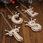 Personalised Red Nose Reindeer Letter Wooden Christmas Tree Ornament with Name Festive Christmas Gift for Family Kids 2