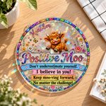 Personalized Colourful Highland Cow Positive Moo Floral Butterfly Sun Catcher with Name Birthday Housewarming Encouragement Gift for Women Friends 6