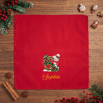 Personalised Christmas Snowman Initial 100% Cotton Napkin with Name Table Decor Christmas Gift for Friends Family 8