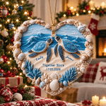 Personalised Seaside Turtle Acrylic Ornament with Name Date Anniversary Christmas Tree Decorations Gift for Couple and Sea Turtle Lovers 6