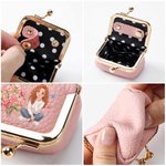 Personalized Birth Flower Cartoon Character Photo Portable PU Leather Mini Jewellery Case with Kiss Lock and Name Daily Use Birthday Gift for Women 7