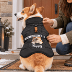 Personalised 3D-Effect Artwork Pet Photo Adjustable Dog Winter Coat Jacket with Name Outdoor Activities Christmas Gift for Pet Owners 5
