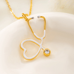Collier en argent sterling avec stéthoscope en forme de cœur multicolore et pierre de naissance personnalisée – Bijou raffiné, cadeau de remerciement pour les infirmières et les médecins à l'occasion de la remise des diplômes 4