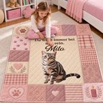 Personalisierte Kuscheldecke im Patchwork-Design | mit Haustierfoto und Namen | Weiche Sofadecke | Geburtstag Trauergeschenk für Tierbesitzer 5