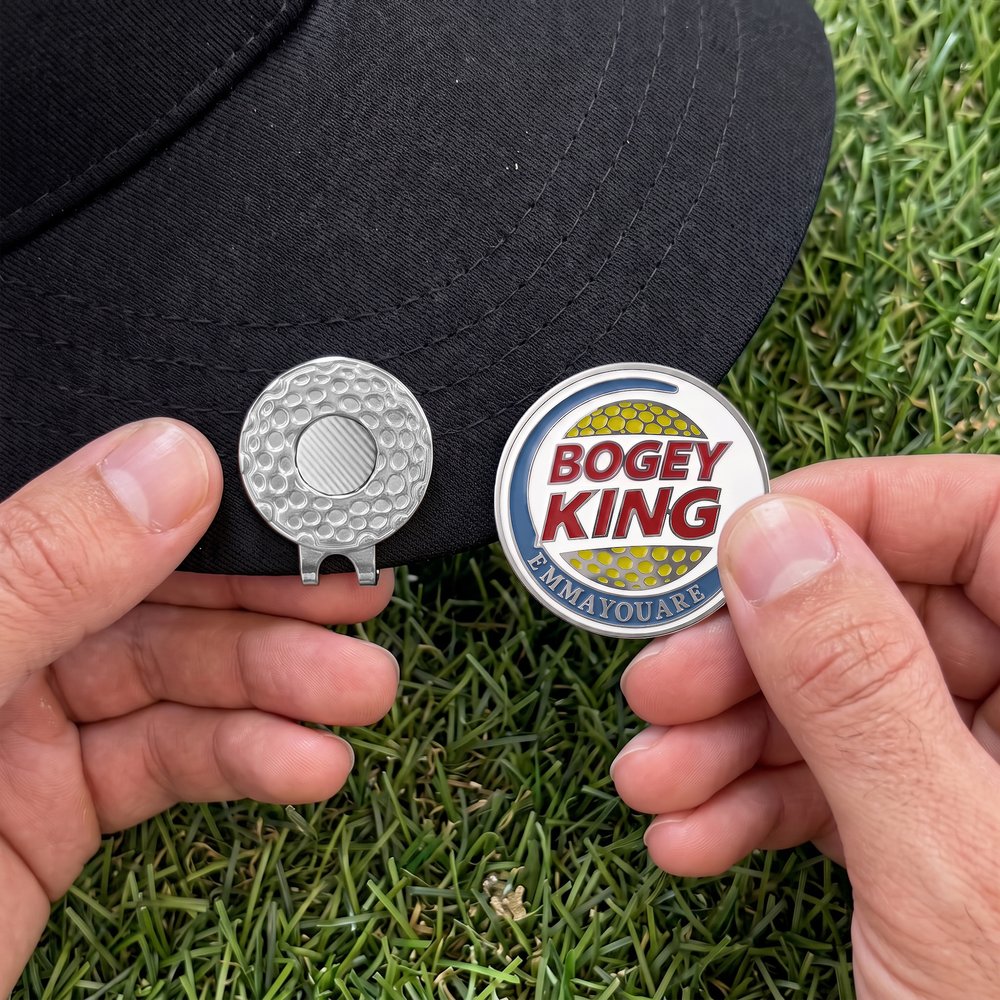 Personalized Funny Birdie King Magnetic Golf Ball Marker Hat Clip with Text Golf Tournament Birthday Gift for Golfers Golf Lovers 5